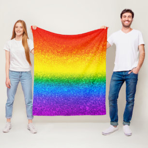 LGBT Pride Rainbow Glitter Stripes Sparkles Fleece Deken
