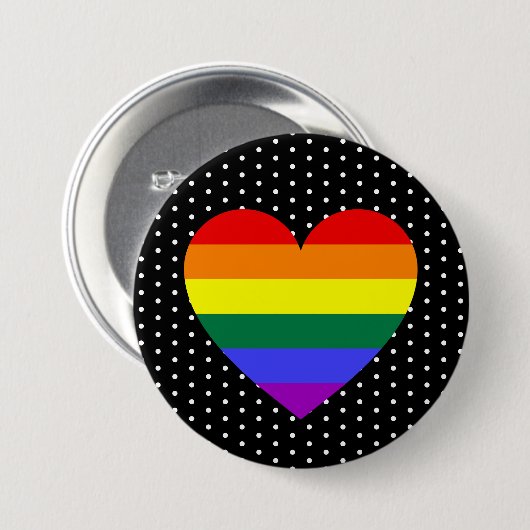 LGBT Pride Rainbow Heart Ronde Button 7,6 Cm (Voorkant /achterkant)