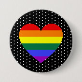 LGBT Pride Rainbow Heart Ronde Button 7,6 Cm (Voorkant)