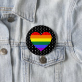LGBT Pride Rainbow Heart Ronde Button 7,6 Cm (In situ)