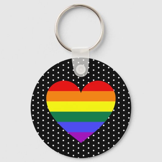 LGBT Pride Rainbow Heart Sleutelhanger (Voorkant)