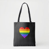LGBT Pride Rainbow Heart Tote Bag (Voorkant)