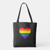 LGBT Pride Rainbow Heart Tote Bag (Achterkant)
