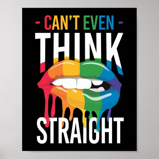 LGBT Pride Rainbow kan niet eens denken aan een re Poster (Voorkant)