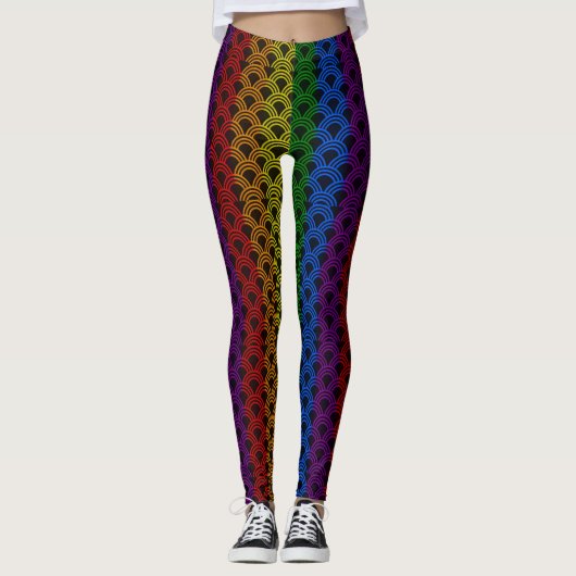 LGBT Pride Rainbow Kleurenpatroon Leggings (Voorkant)