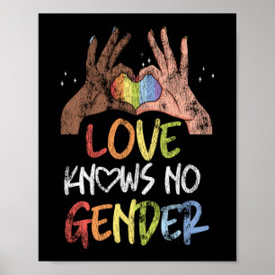LGBT Pride Rainbow Love kent geen gender Black Poster