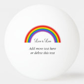 LGBT Pride Rainbow met aangepaste tekst Liefde is Pingpongbal (Voorkant)