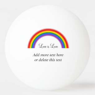 LGBT Pride Rainbow met aangepaste tekst Liefde is Pingpongbal