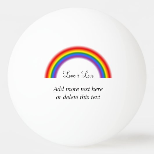 LGBT Pride Rainbow met aangepaste tekst Liefde is  Pingpongbal (Voorkant)