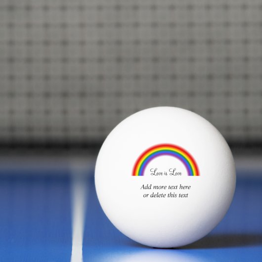LGBT Pride Rainbow met aangepaste tekst Liefde is  Pingpongbal (Net)