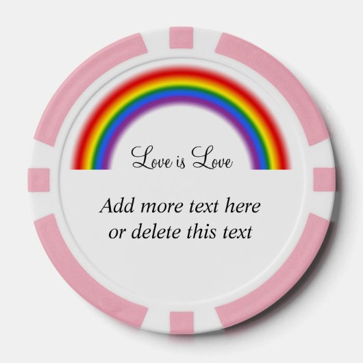LGBT Pride Rainbow met aangepaste tekst Liefde is Poker Chips (Voorkant)