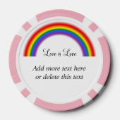 LGBT Pride Rainbow met aangepaste tekst Liefde is Poker Chips (Achterkant)