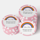 LGBT Pride Rainbow met aangepaste tekst Liefde is Poker Chips (Opstapeling)