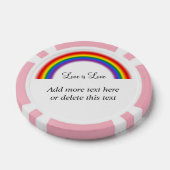 LGBT Pride Rainbow met aangepaste tekst Liefde is Poker Chips (Enkel)