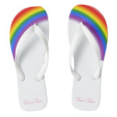 LGBT Pride Rainbow met aangepaste tekst Liefde is  Teenslippers (Voetbed)