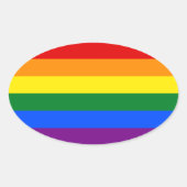LGBT Pride Rainbow Ovale Sticker (Voorkant)