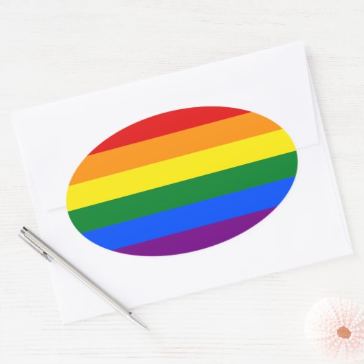 LGBT Pride Rainbow Ovale Sticker (Envelop)