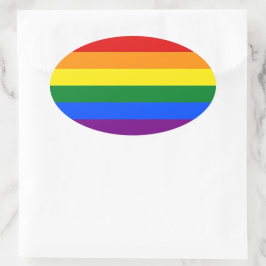 LGBT Pride Rainbow Ovale Sticker (Tas)