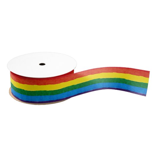 LGBT Pride Rainbow Ribbon Grosgrain Lint (Spoel)