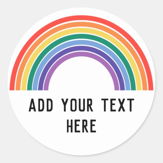 LGBT Pride Rainbow Ronde Sticker (Voorkant)