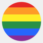 LGBT Pride Rainbow Ronde Sticker (Voorkant)