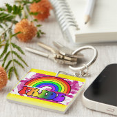 LGBT Pride Rainbow Sleutelhanger (Voorkant Rechts)
