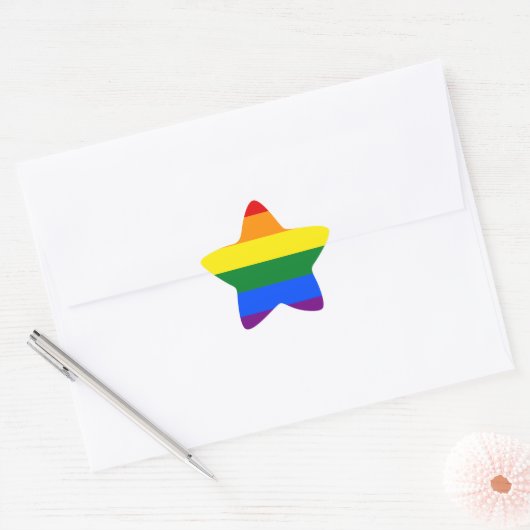 LGBT Pride Rainbow Ster Sticker (Envelop)