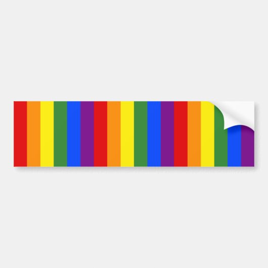 LGBT Pride Rainbow Stripe Patroon Bumpersticker (Voorkant)