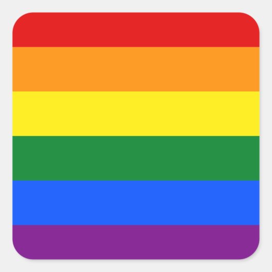 LGBT Pride Rainbow Vierkante Sticker (Voorkant)