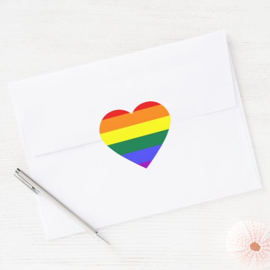 LGBT Pride Rainbow-vlag Hart Sticker (Envelop)