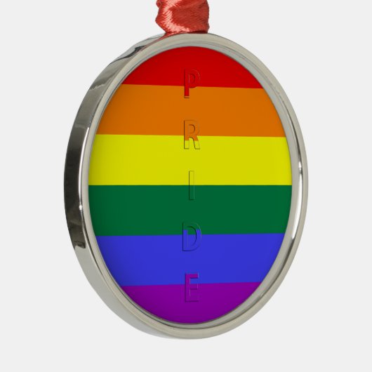 LGBT Pride Rainbow-vlag Metalen Ornament (Rechts)