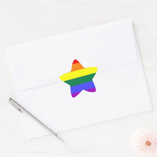 LGBT Pride Rainbow-vlag Ster Sticker (Envelop)