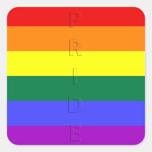 LGBT Pride Rainbow-vlag Vierkante Sticker (Voorkant)