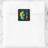 LGBT Pride Rainbow Vlag zonnebloem Vierkante Sticker (Tas)