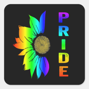 LGBT Pride Rainbow Vlag zonnebloem Vierkante Sticker