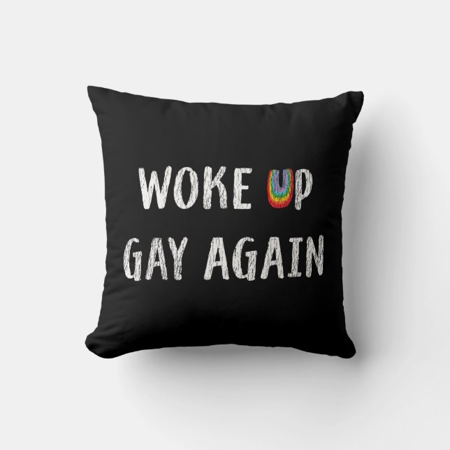 LGBT Pride Rainbow Woke up Gay Opnieuw Retro  Kussen (Voorkant)