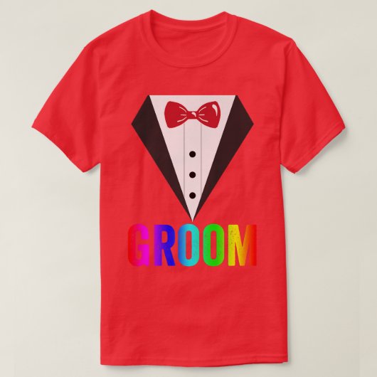 LGBT Pride RainbowBachelor PartyGay WeddingGroom T-shirt (Design voorkant)