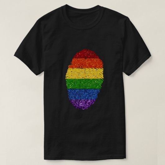 LGBT Pride regenboog Glitter Fingerprint T-shirt (Design voorkant)