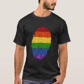 LGBT Pride regenboog Glitter Fingerprint T-shirt (Voorkant)