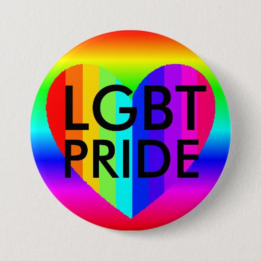 LGBT 'Pride" Regenboog Kleuren Knop Ronde Button 7,6 Cm (Voorkant)