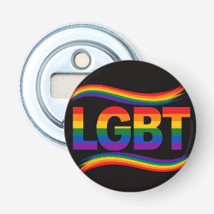 LGBT Pride Regenboog Ontwerp Button Flesopener