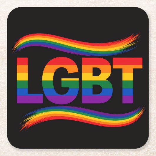 LGBT Pride Regenboog Ontwerp Kartonnen Onderzetters (Voorkant)