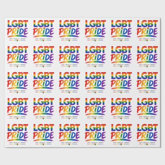 LGBT Pride Regenboog Typografie Cadeaupapier (Vlak)