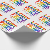 LGBT Pride Regenboog Typografie Cadeaupapier (Hoek)