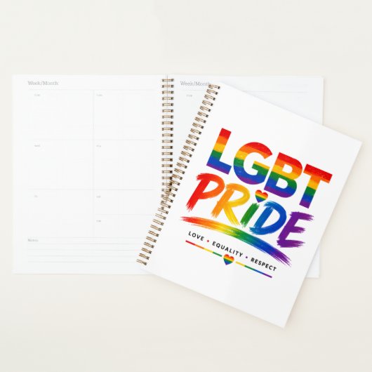 LGBT Pride Regenboog Typografie Planner (Display)