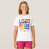 LGBT Pride Regenboog Typografie T-shirt (Voorkant volledig)