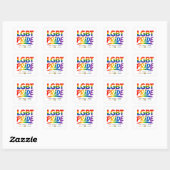 LGBT Pride Regenboog Typografie Vierkante Sticker (Vel)