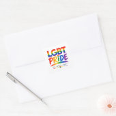 LGBT Pride Regenboog Typografie Vierkante Sticker (Envelop)