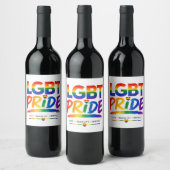 LGBT Pride Regenboog Typografie Wijn Etiket (Flessen)