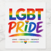 LGBT Pride Regenboog Typografie Wijn Etiket (Enkel label)